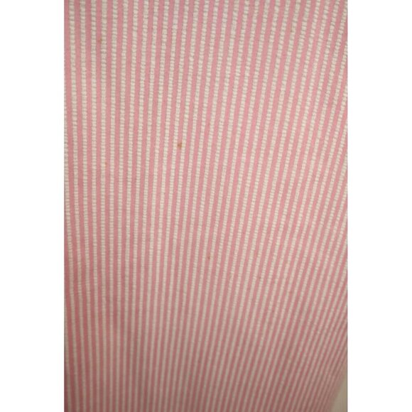 VINTAGE WOMEN'S PINK & WHITE STRIPED SHORT SLEEVE LONG NIGHTGOWN HOUSE DRESS 14 - Picture 6 of 10